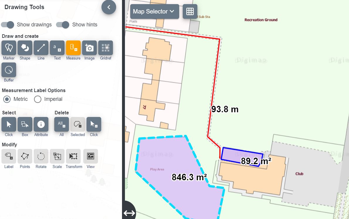 Image of Add measurement tool, highlighted